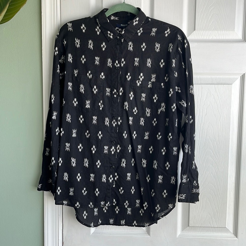 Madewell ikat button down blouse